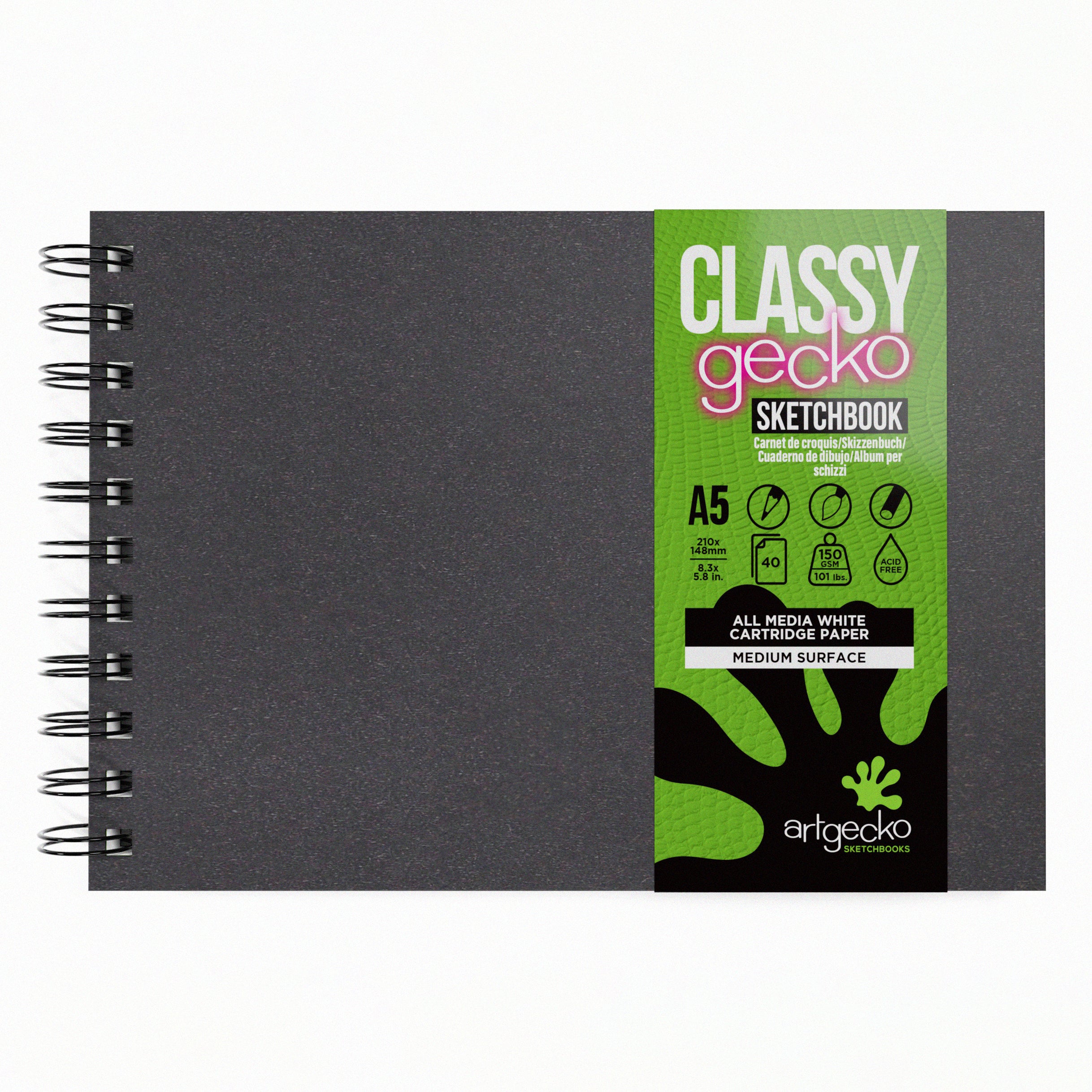 オリジナルハンドメイド　思考 Artgecko CLASSY All Media Wirebound Sketchbook – 40 Sheets