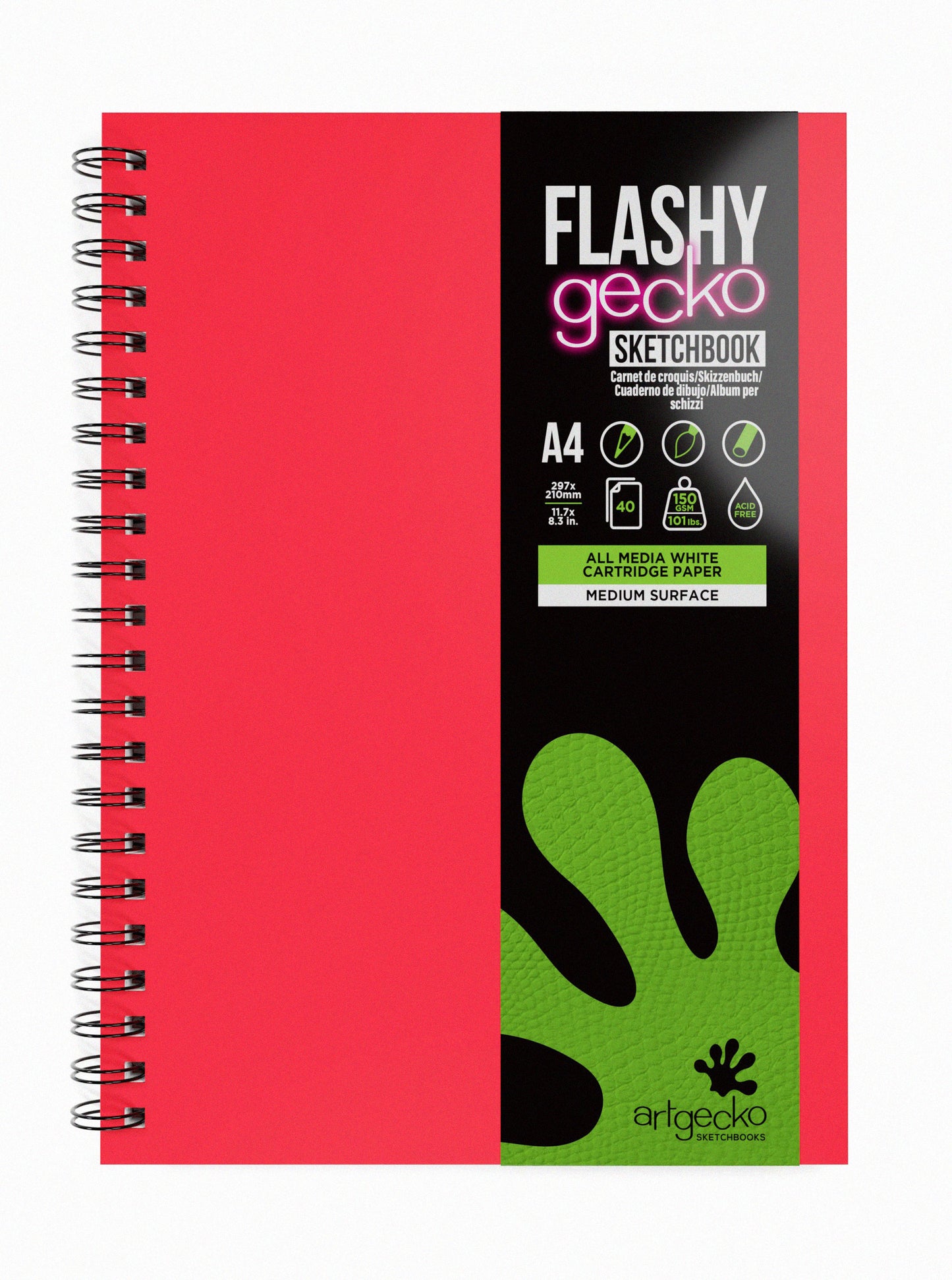 
                  
                    Artgecko FLASHY 'Raspberry' All Media Wirebound Sketchbook
                  
                