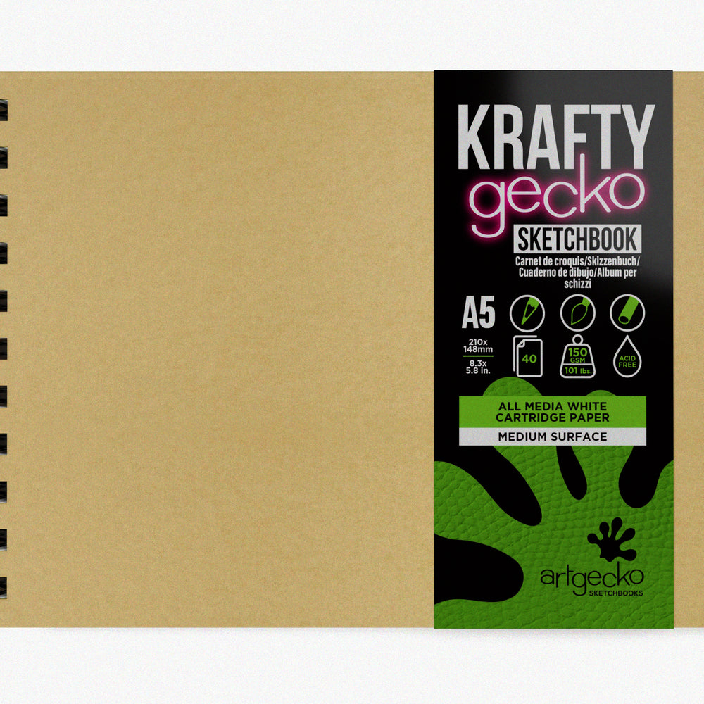 
                  
                    A5 landscape Artgecko Krafty sketchbook.
                  
                