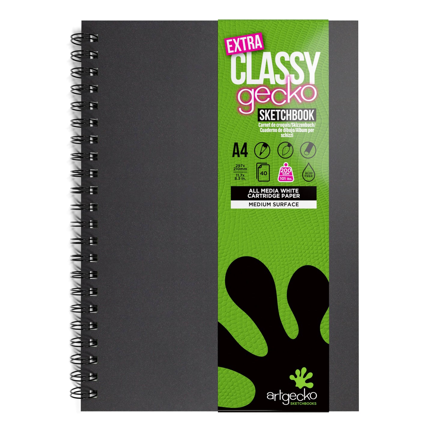 Artgecko Extra Classy A4 Sketchbook on white background