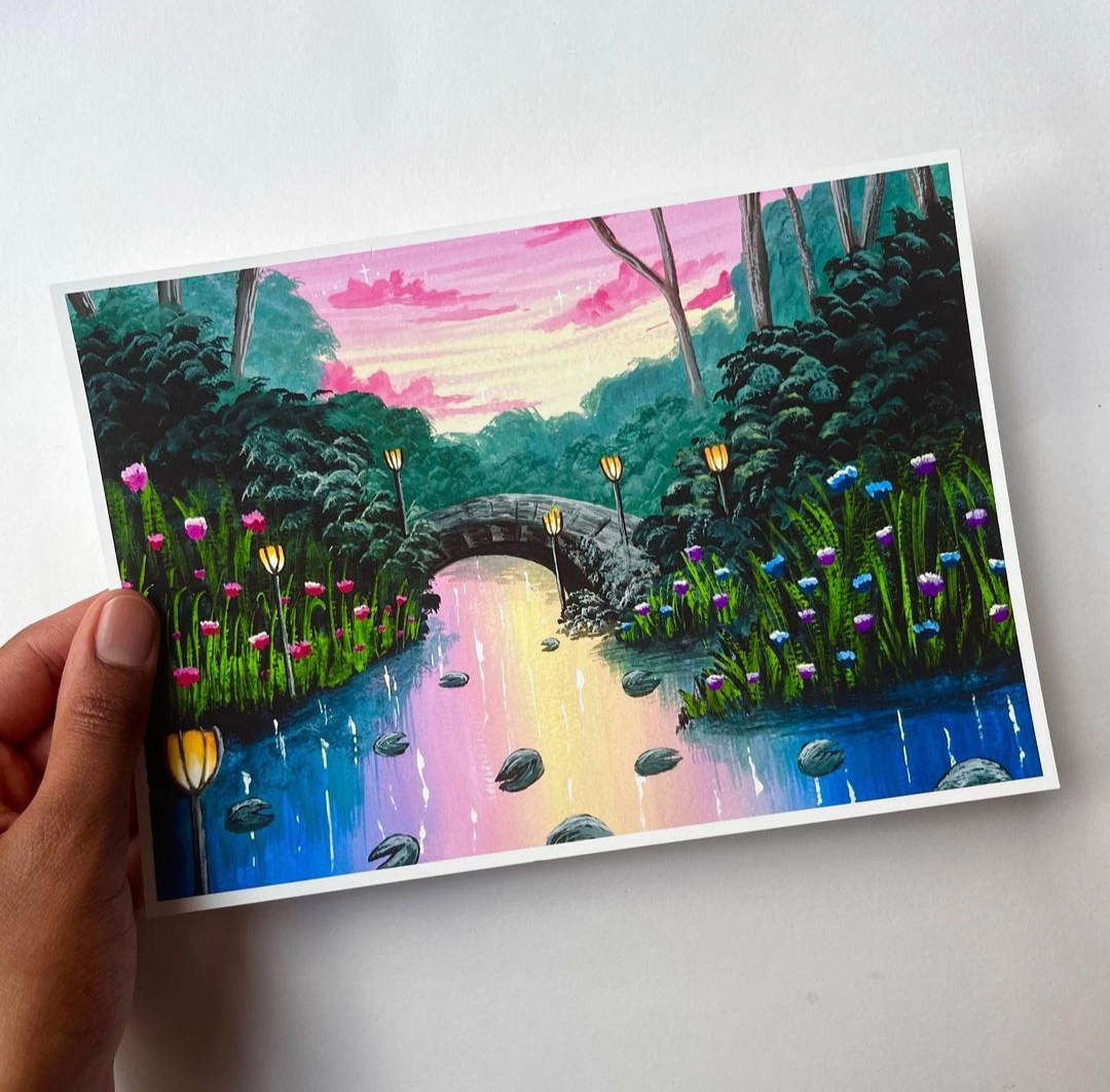 An incredible gouache painting by artist thy.artful.ash using our watercolour paper.