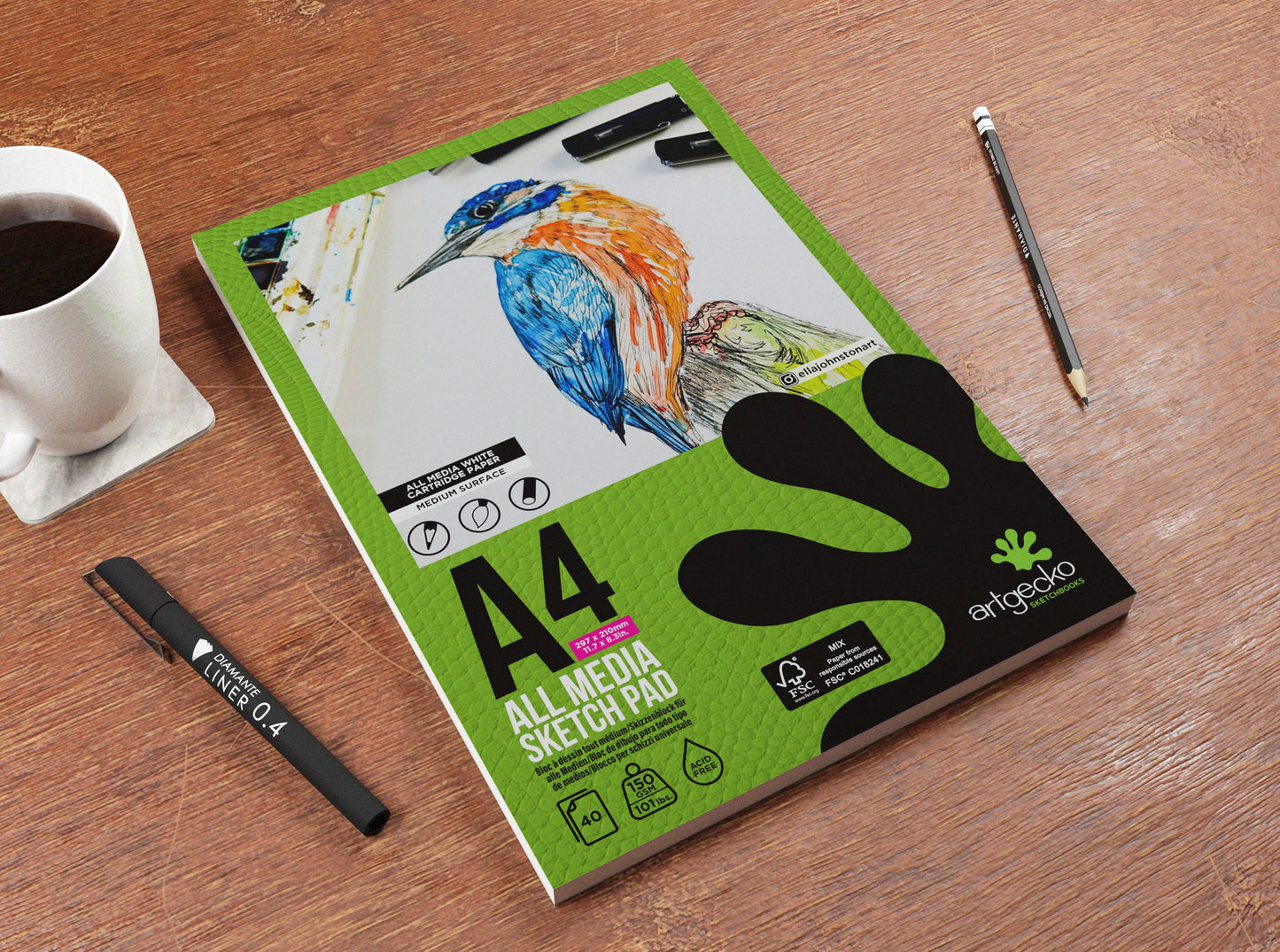Artgecko A5 Freestyle Sketchbook - White Paper - 250gsm - 10