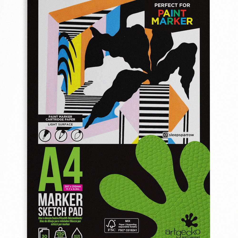 
                  
                    Paint marker sketchpad in A4 portrait.
                  
                